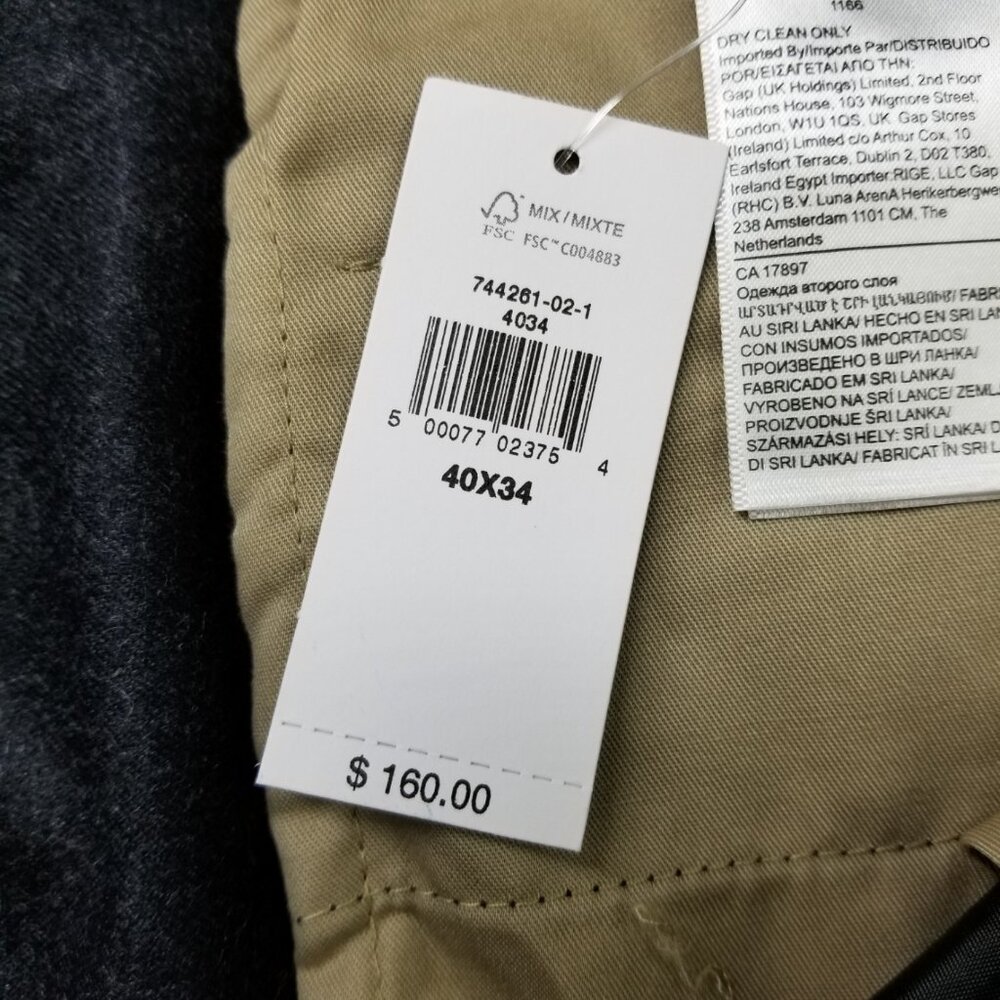 Banana Republic Pants Mens Gray Tapered Soft Virgin Wool Vitale Flannel 120's - Picture 12 of 12